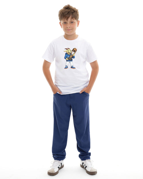 T-Shirt Dziecięcy Mistrzowski Koziołek 2026-Biały