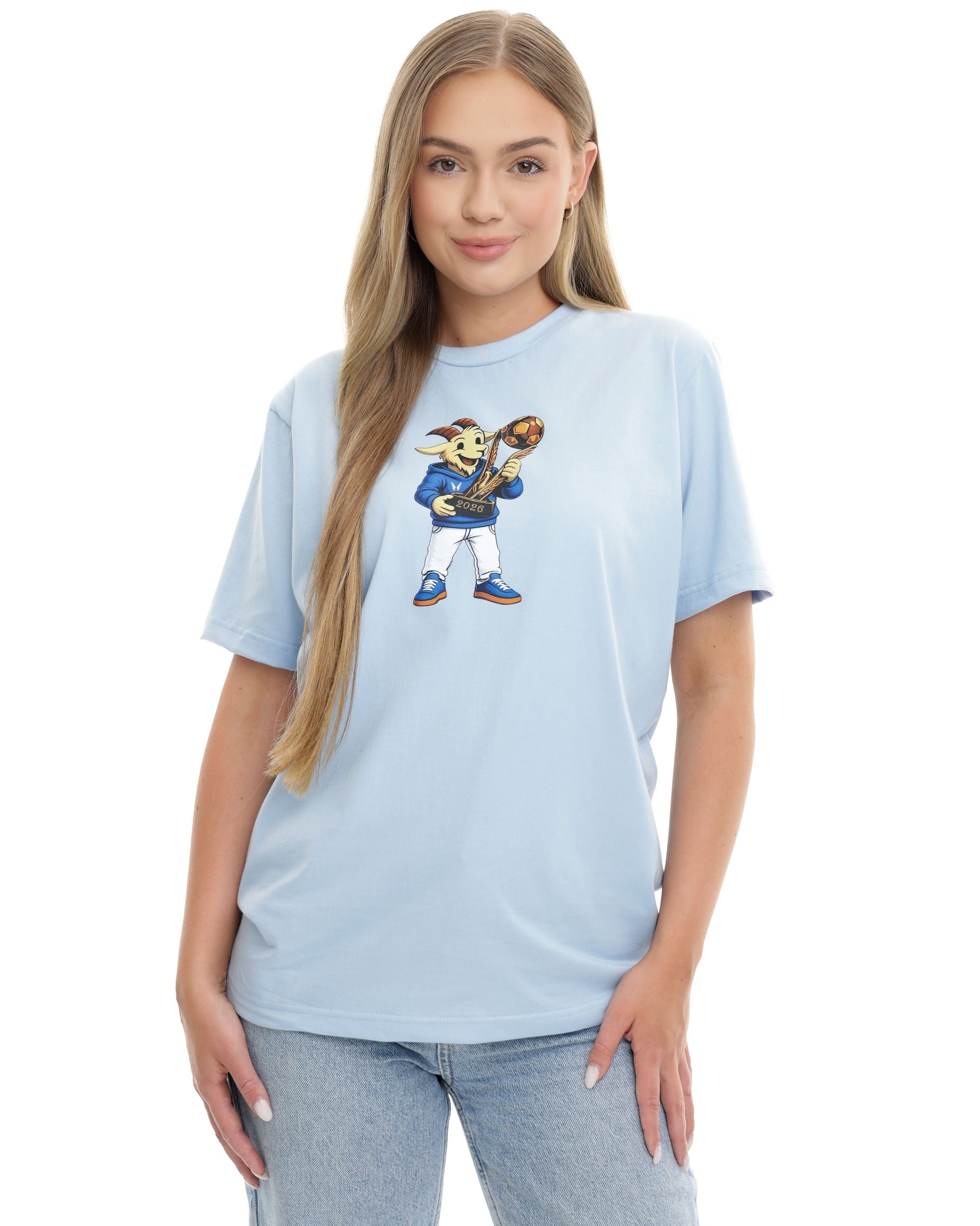 T-Shirt Mistrzowski Koziołek 2026-Błękitny